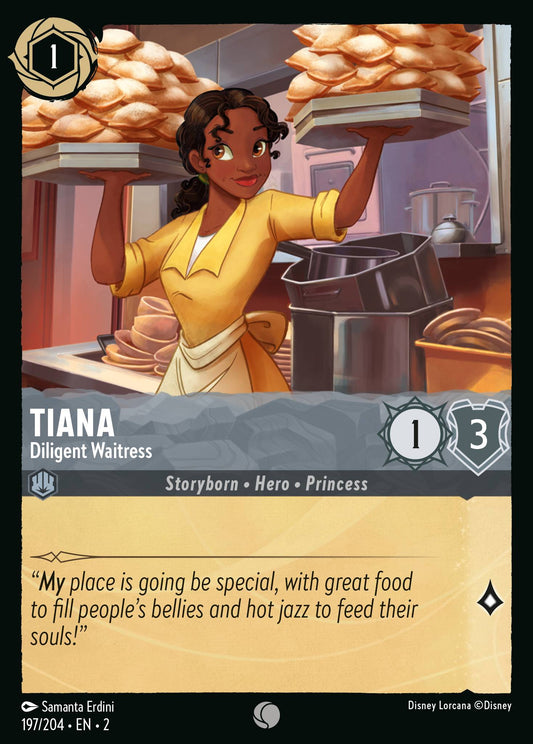 Tiana - Diligent Waitress - Common Normal Disney Lorcana card from Rise of the Floodborn