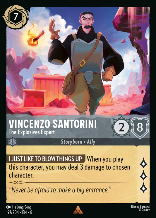 Vincenzo Santorini - The Explosives Expert - Rare Normal Disney Lorcana card from The Reign of Jafar