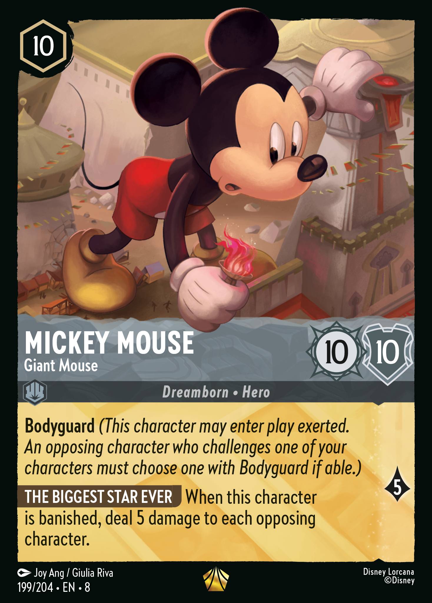 Mickey Mouse - Giant Mouse - Legendary Normal Disney Lorcana card from The Reign of Jafar