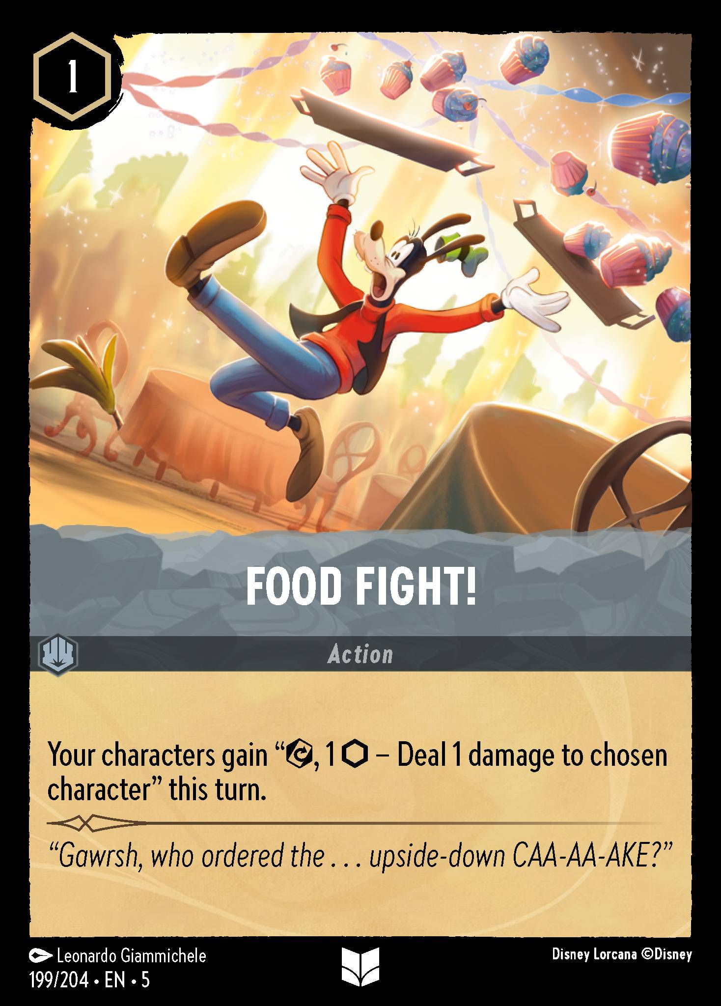 Food Fight! - Uncommon Normal Disney Lorcana card from Shimmering Skies