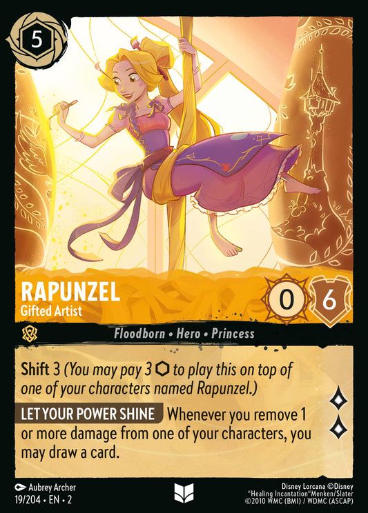 Rapunzel - Gifted Artist - Uncommon Normal Disney Lorcana card from Rise of the Floodborn