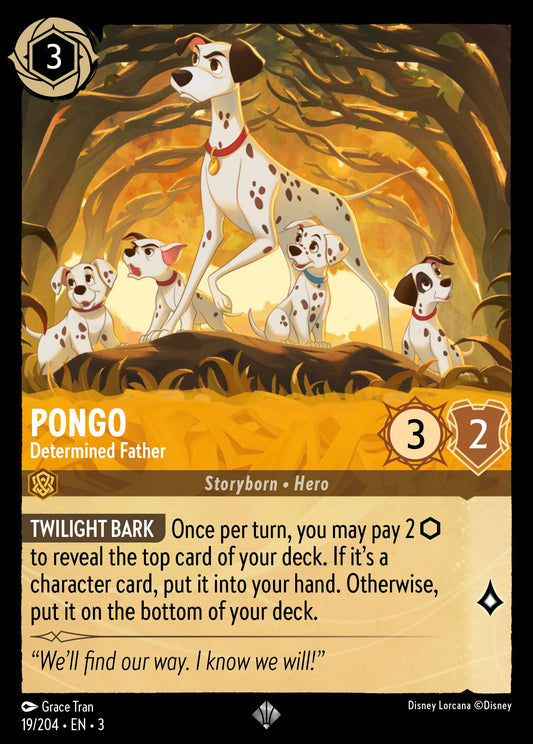 Pongo - Determined Father - Super Rare Normal Disney Lorcana card from Into the Inklands