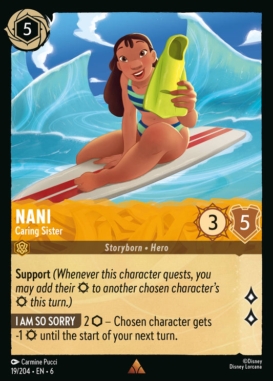 Nani - Caring Sister - Rare Normal Disney Lorcana card from Azurite Sea