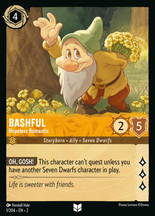 Bashful - Hopeless Romantic - Uncommon Normal Disney Lorcana card from Rise of the Floodborn