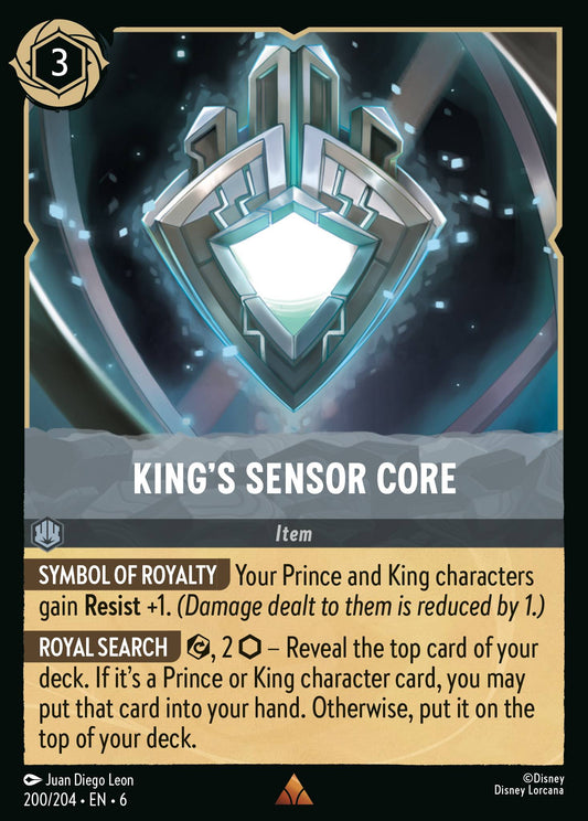 King's Sensor Core - Rare Normal Disney Lorcana card from Azurite Sea