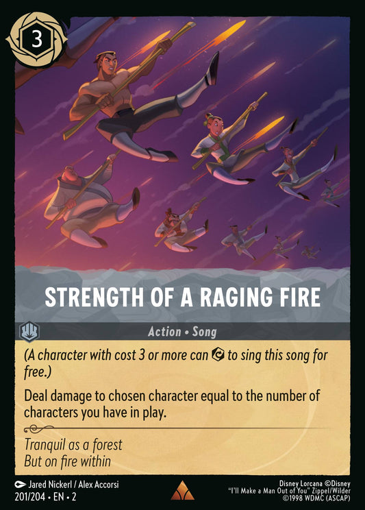 Strength of a Raging Fire - Rare Normal Disney Lorcana card from Rise of the Floodborn