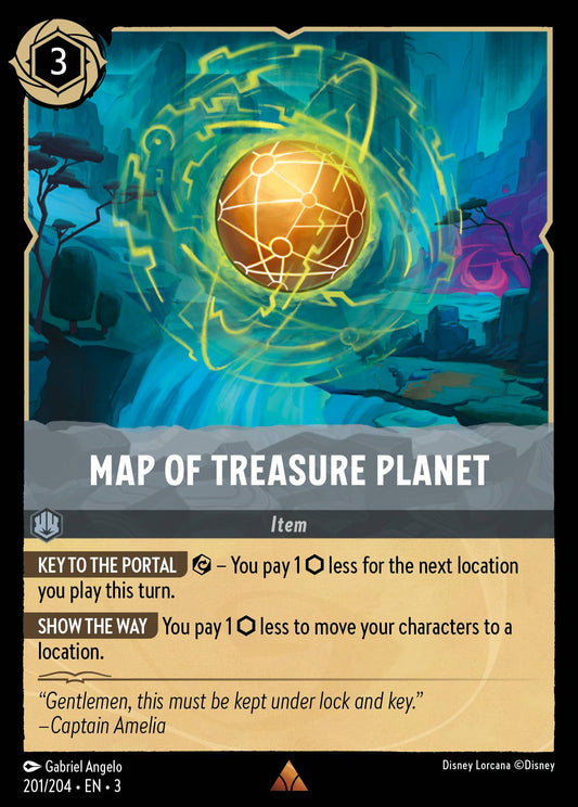 Map of Treasure Planet - Rare Normal Disney Lorcana card from Into the Inklands