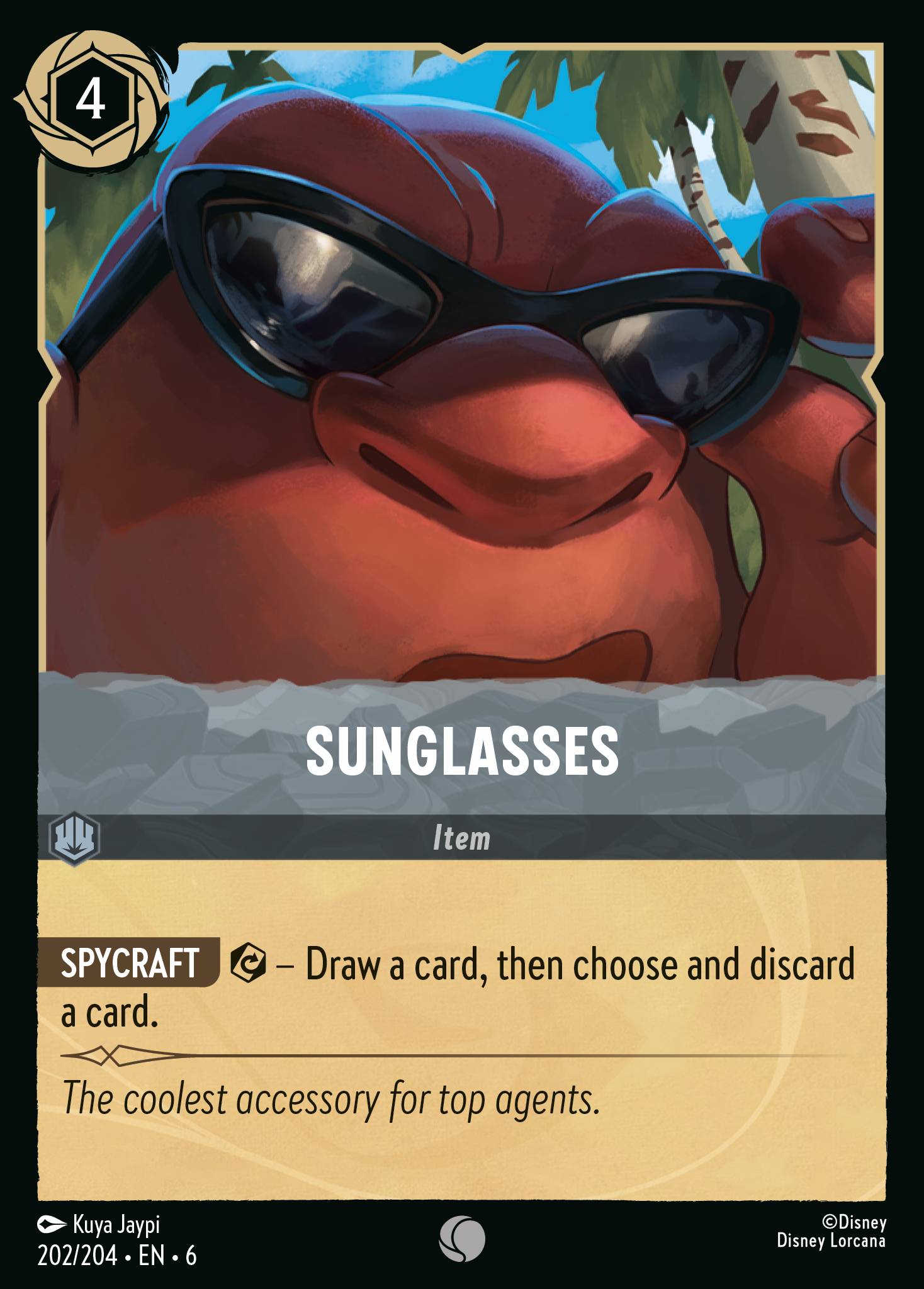 Sunglasses - Common Normal Disney Lorcana card from Azurite Sea