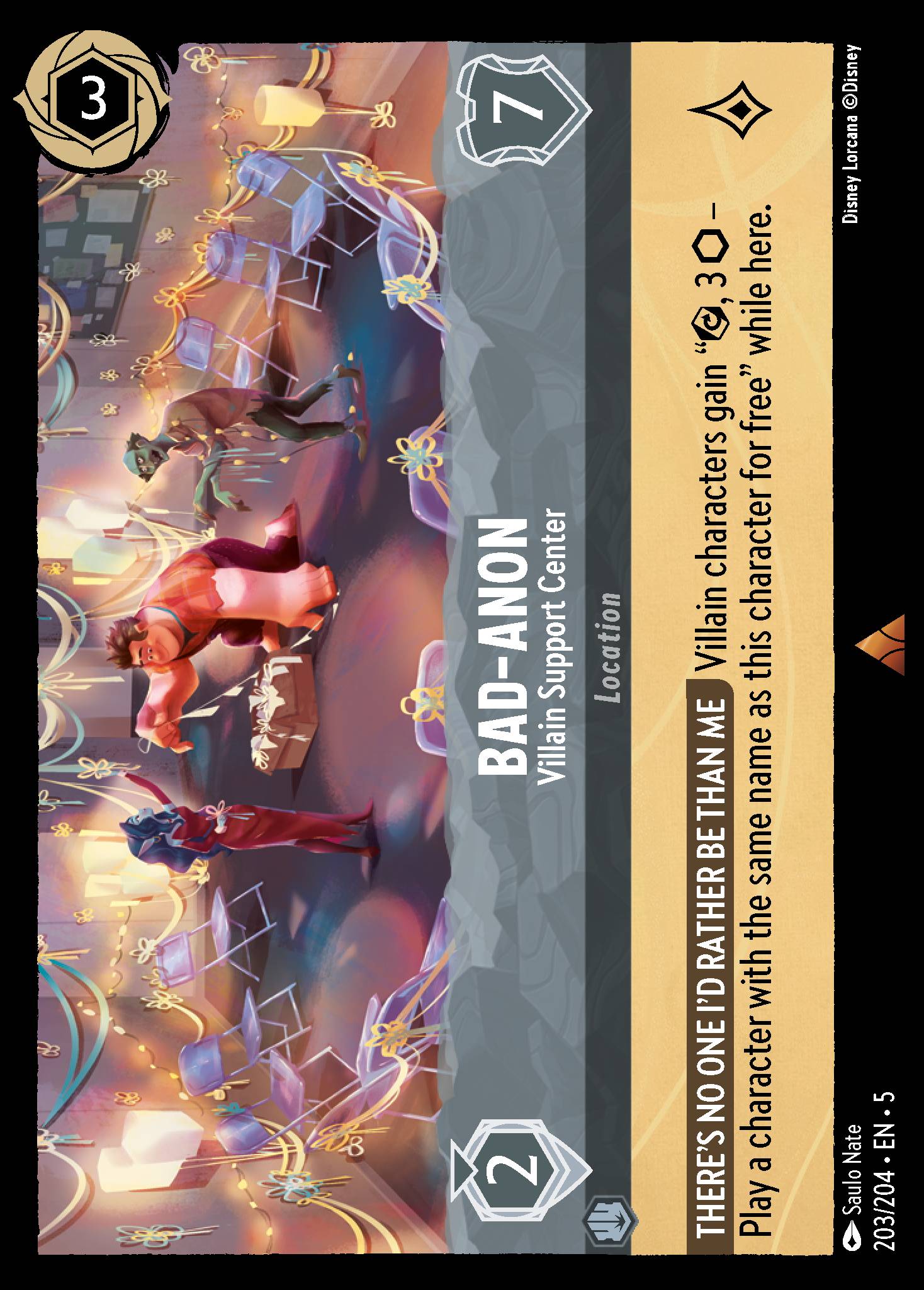Bad-Anon - Villain Support Center - Rare Normal Disney Lorcana card from Shimmering Skies