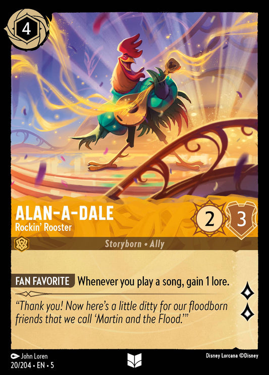 Alan-A-Dale - Rockin' Rooster - Uncommon Normal Disney Lorcana card from Shimmering Skies
