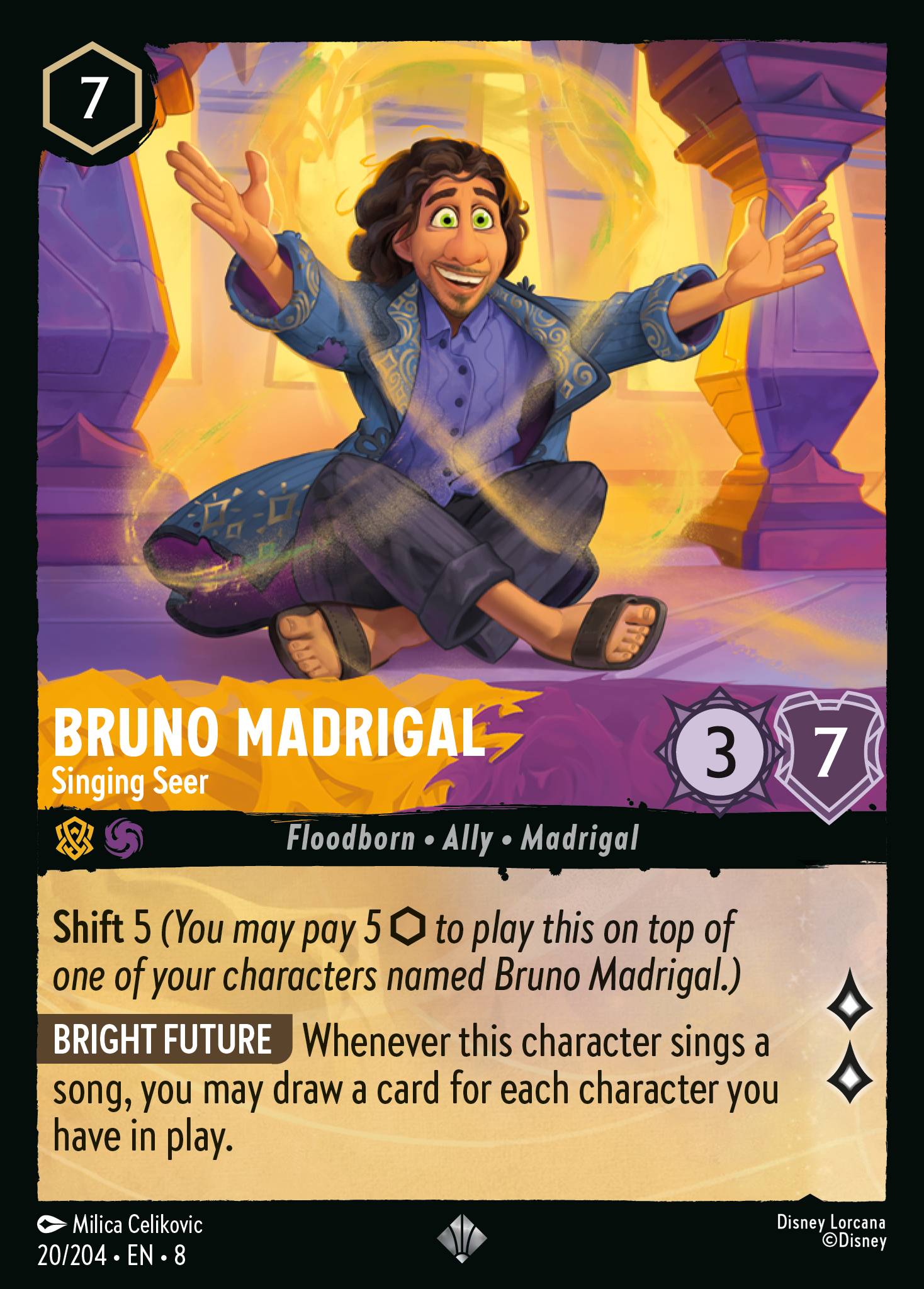 Bruno Madrigal - Singing Seer - Super Rare Normal Disney Lorcana card from The Reign of Jafar