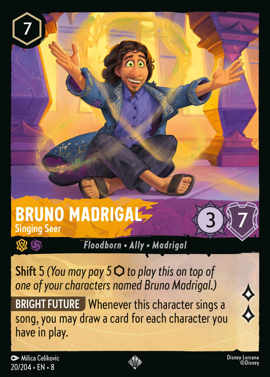 Bruno Madrigal - Singing Seer - Super Rare Normal Disney Lorcana card from The Reign of Jafar