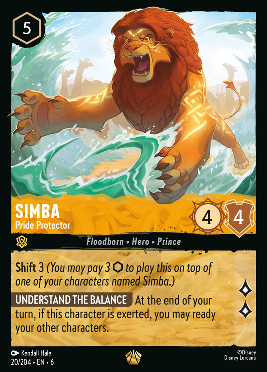 Simba - Pride Protector - Legendary Normal Disney Lorcana card from Azurite Sea