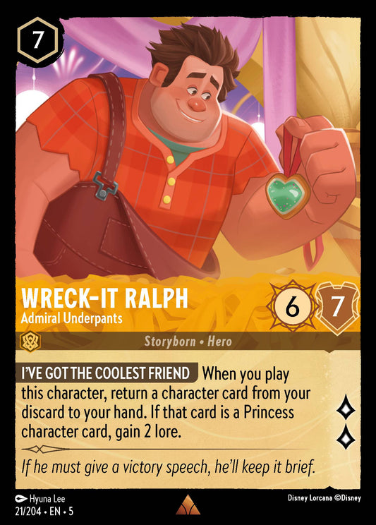Wreck-It Ralph - Admiral Underpants - Rare Normal Disney Lorcana card from Shimmering Skies