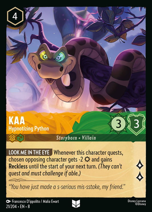 Kaa - Hypnotizing Python - Uncommon Normal Disney Lorcana card from The Reign of Jafar