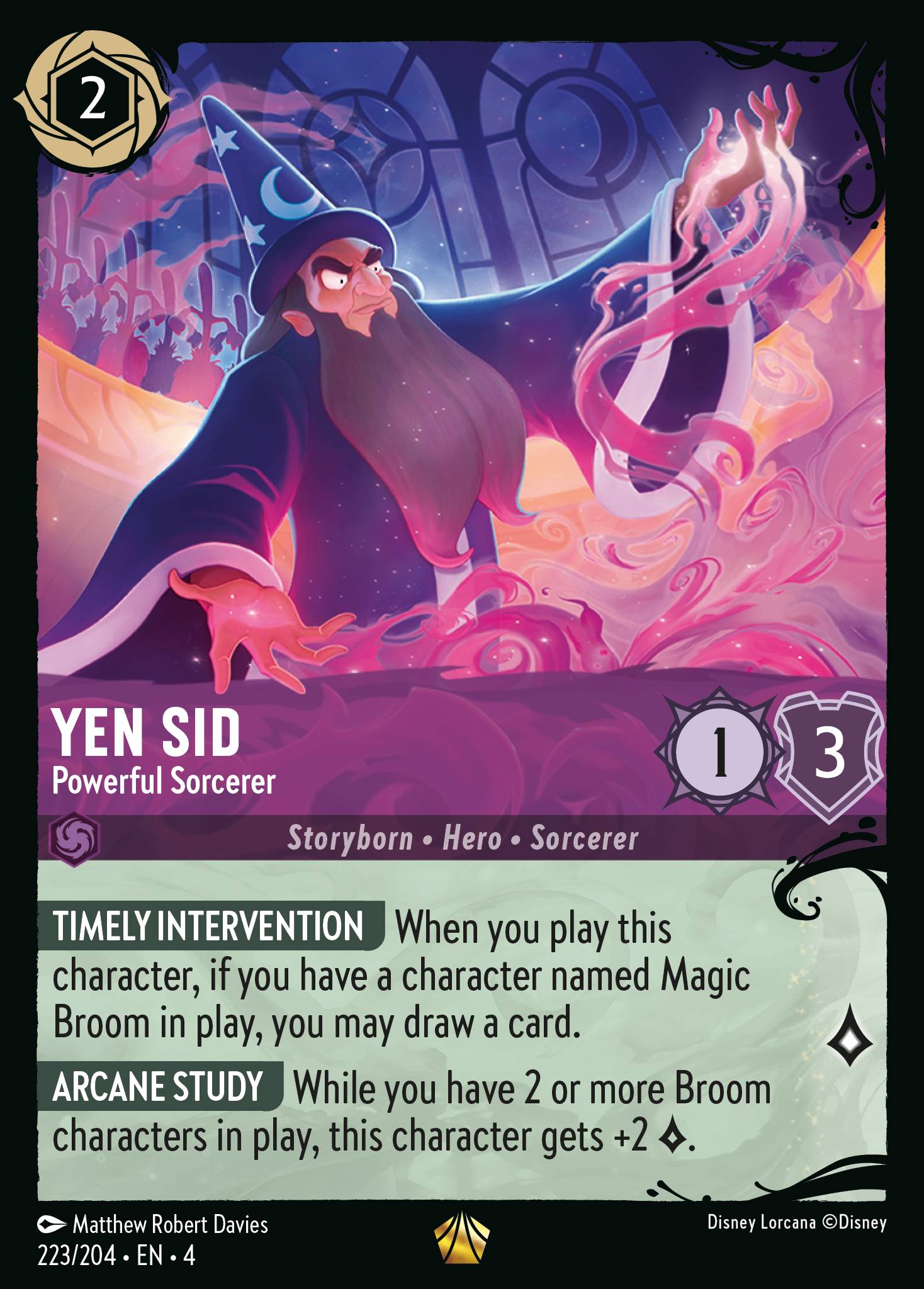 Yen Sid - Powerful Sorcerer (223/204) - Cold Foil