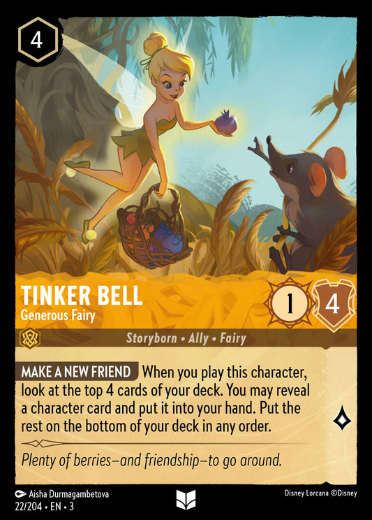 Tinker Bell - Generous Fairy - Uncommon Normal Disney Lorcana card from Into the Inklands