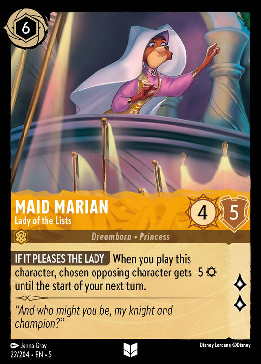Maid Marian - Lady of the Lists - Uncommon Normal Disney Lorcana card from Shimmering Skies
