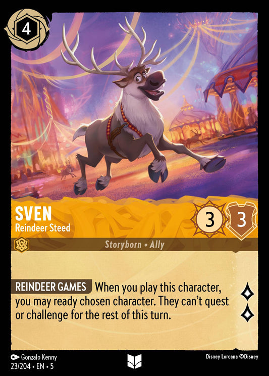 Sven - Reindeer Steed - Uncommon Normal Disney Lorcana card from Shimmering Skies