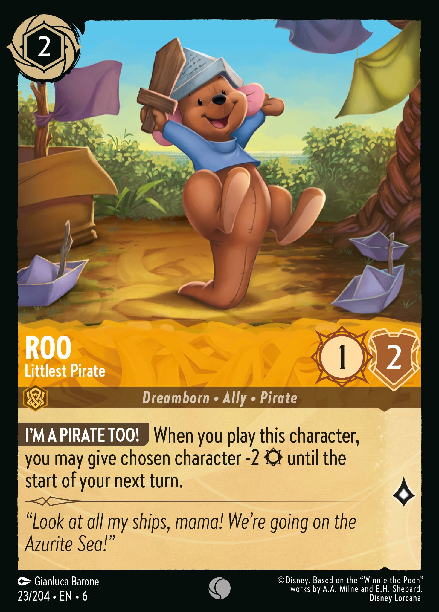 Roo - Littlest Pirate - Common Normal Disney Lorcana card from Azurite Sea