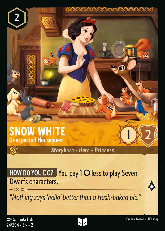 Snow White - Unexpected Houseguest - Uncommon Normal Disney Lorcana card from Rise of the Floodborn