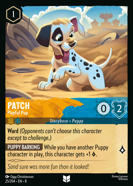 Patch - Playful Pup - Uncommon Normal Disney Lorcana card from The Reign of Jafar