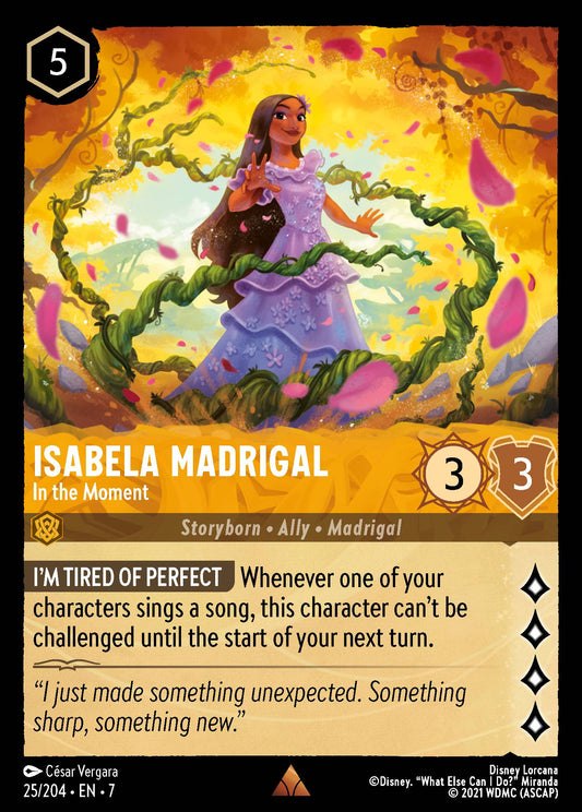 Isabela Madrigal - In the Moment - Rare Normal Disney Lorcana card from Archazia's Island