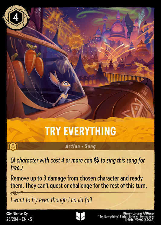 Try Everything - Uncommon Normal Disney Lorcana card from Shimmering Skies