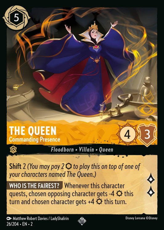 The Queen - Commanding Presence - Super Rare Normal Disney Lorcana card from Rise of the Floodborn