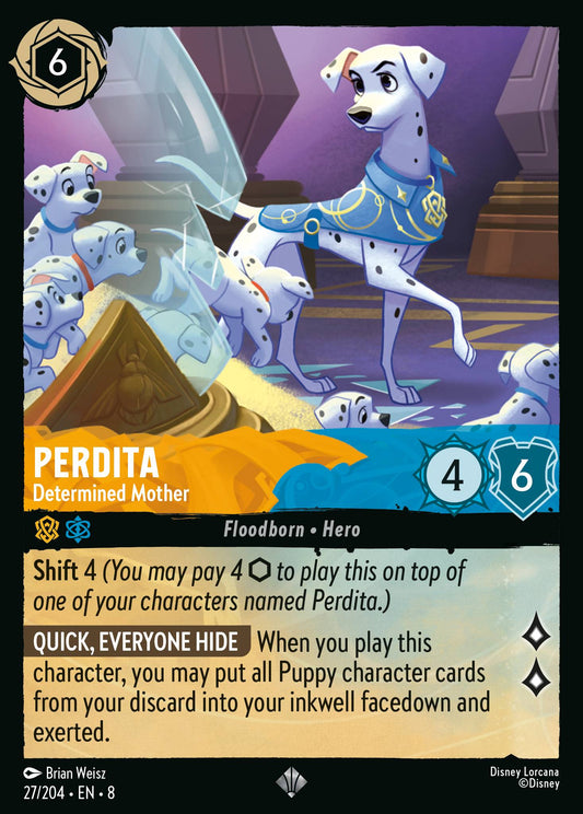 Perdita - Determined Mother - Super Rare Normal Disney Lorcana card from The Reign of Jafar