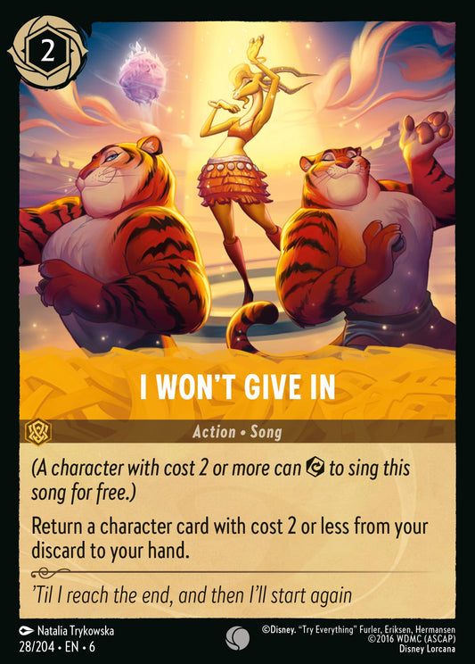I Won't Give In - Common Normal Disney Lorcana card from Azurite Sea