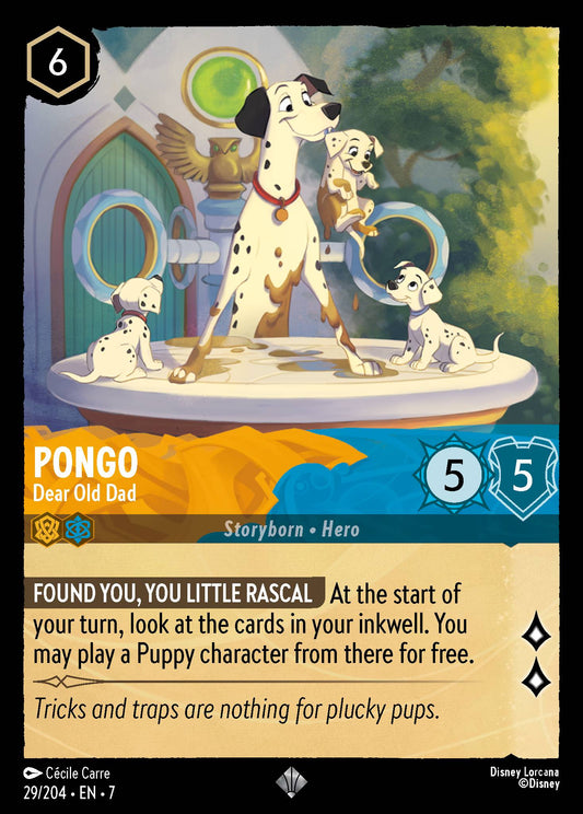 Pongo - Dear Old Dad - Super Rare Normal Disney Lorcana card from Archazia's Island