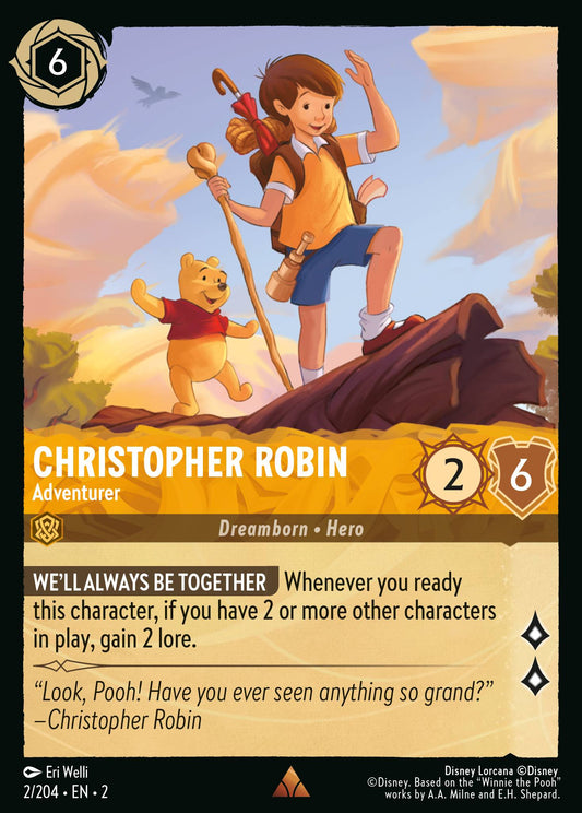 Christopher Robin - Adventurer - Rare Normal Disney Lorcana card from Rise of the Floodborn