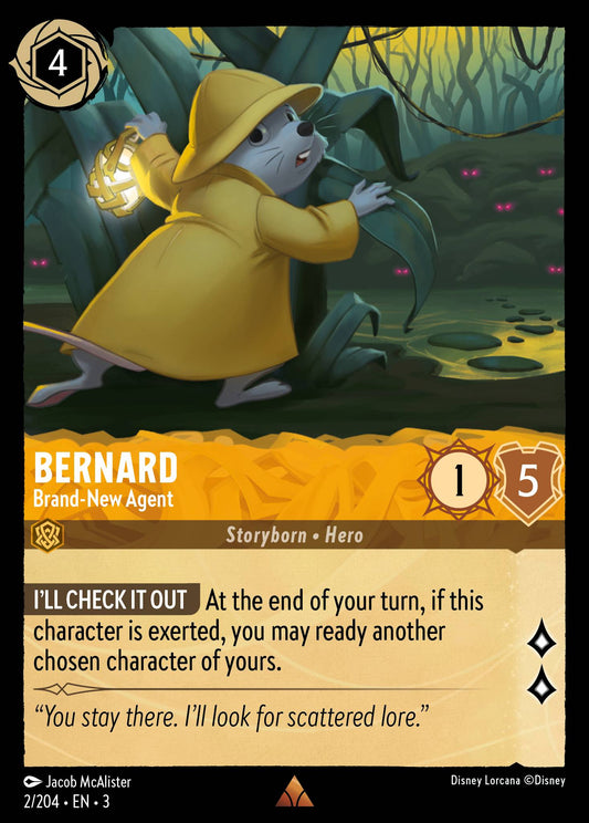 Bernard - Brand-New Agent - Rare Normal Disney Lorcana card from Into the Inklands
