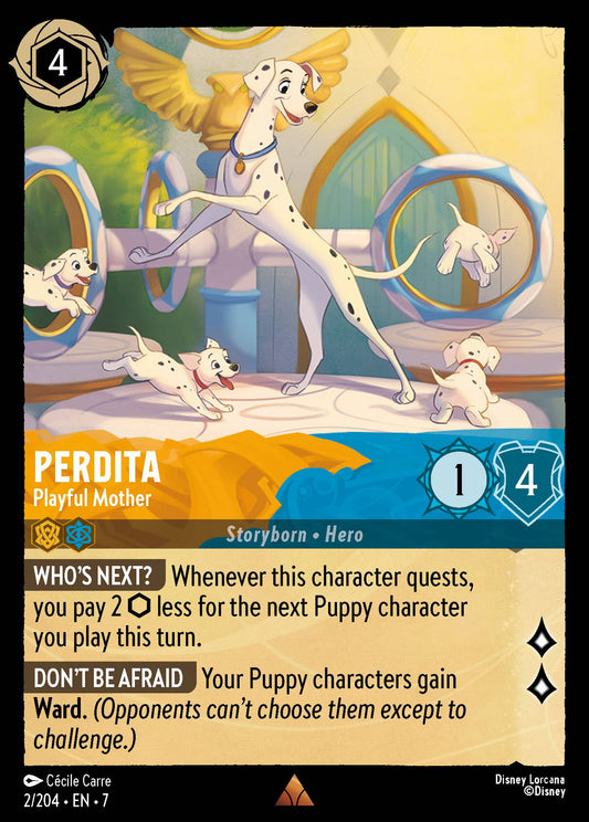 Perdita - Playful Mother - Rare Normal Disney Lorcana card from Archazia's Island