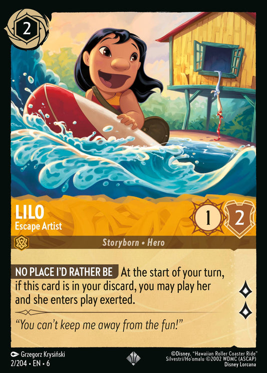 Lilo - Escape Artist - Super Rare Normal Disney Lorcana card from Azurite Sea