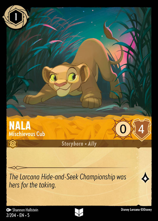 Nala - Mischievous Cub - Uncommon Normal Disney Lorcana card from Shimmering Skies