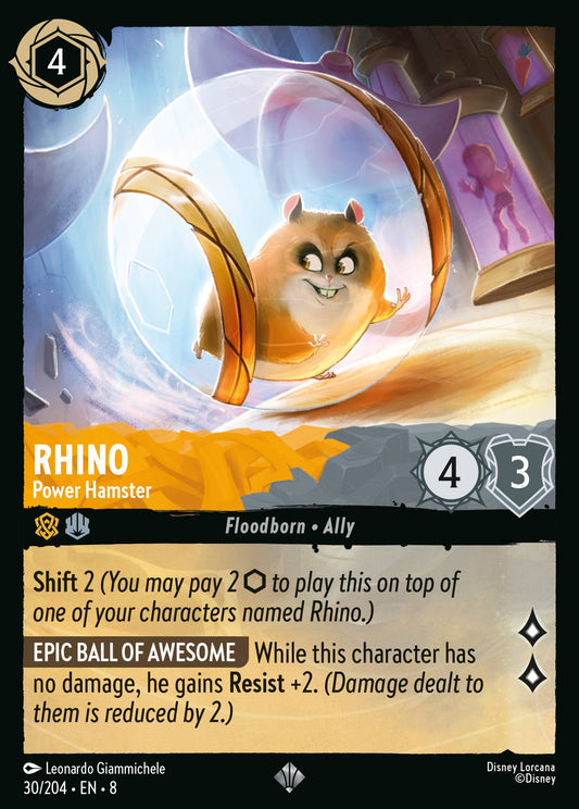 Rhino - Power Hamster - Super Rare Normal Disney Lorcana card from The Reign of Jafar