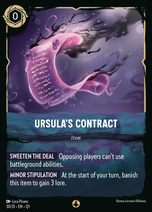 Ursula's Contract - Special Normal Disney Lorcana card from Unknown Set