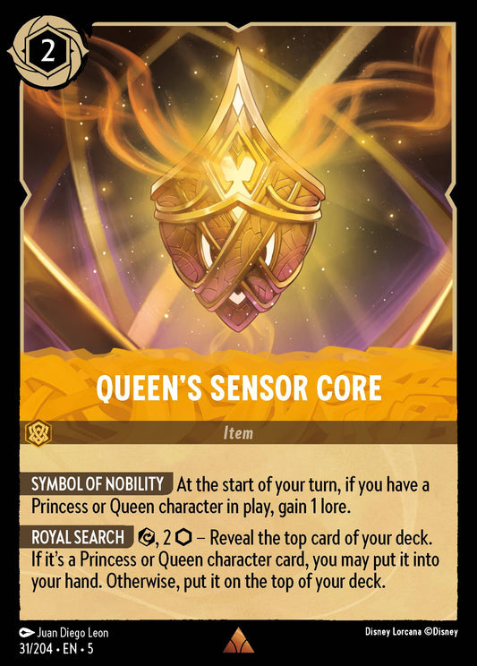 Queen's Sensor Core - Rare Normal Disney Lorcana card from Shimmering Skies