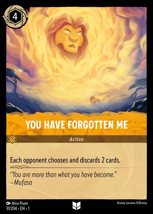 You Have Forgotten Me - Uncommon Normal Disney Lorcana card from The First Chapter