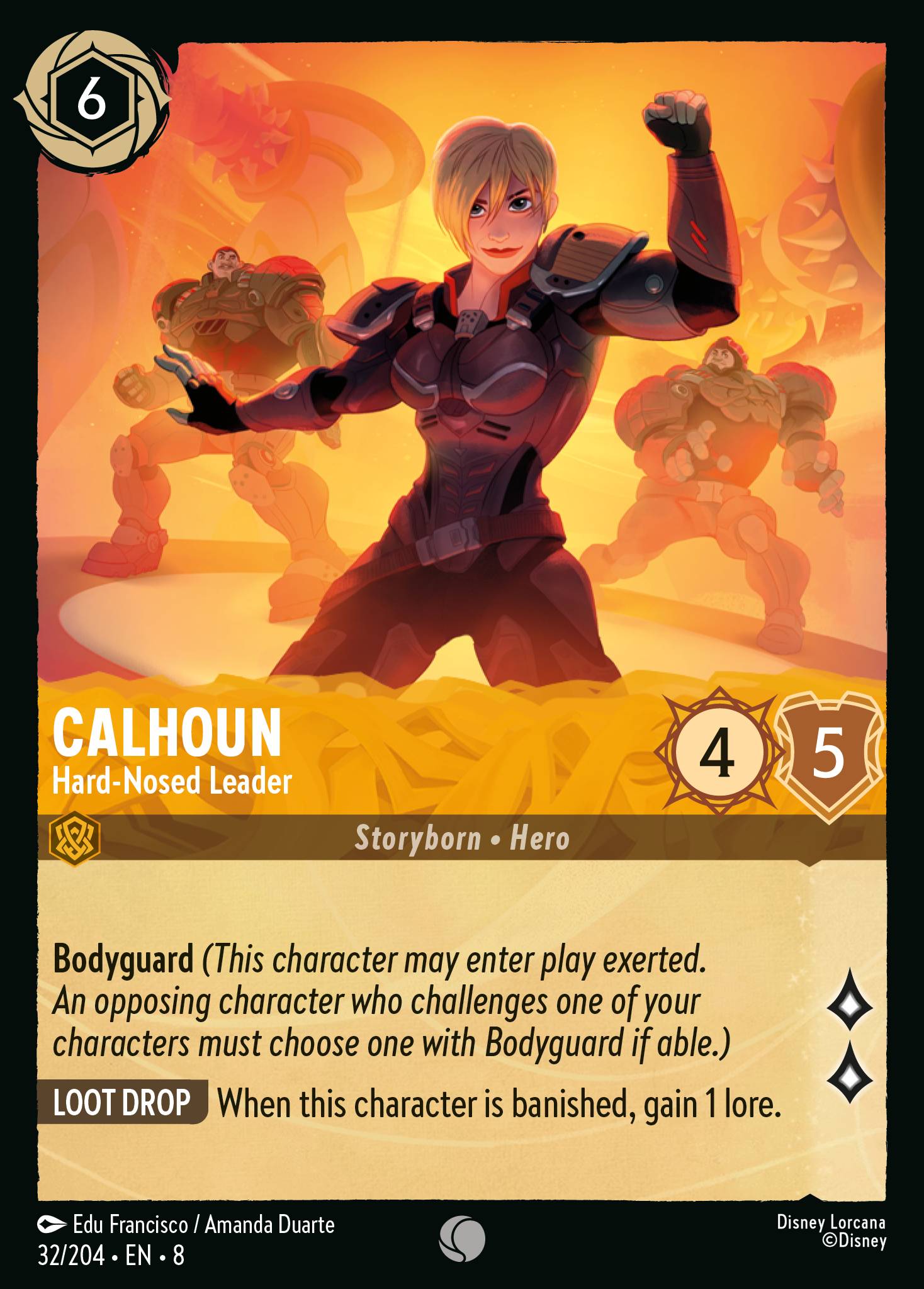 Calhoun - Hard-Nosed Leader - Common Normal Disney Lorcana card from The Reign of Jafar
