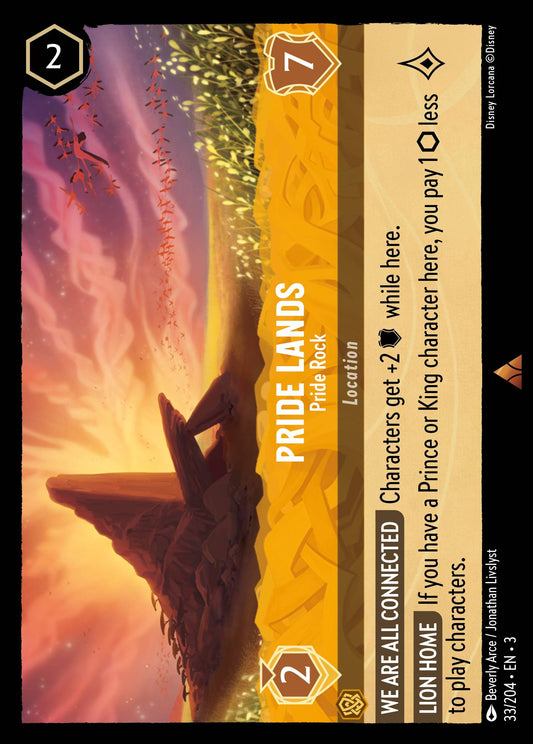 Pride Lands - Pride Rock - Rare Normal Disney Lorcana card from Into the Inklands