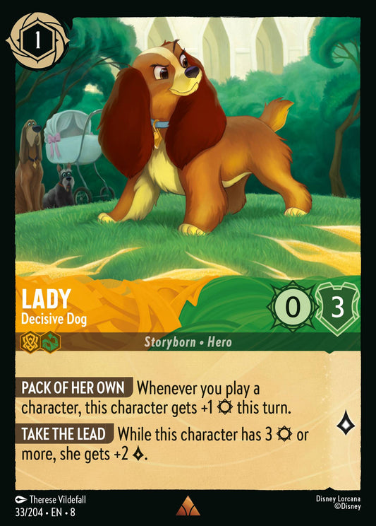 Lady - Decisive Dog - Rare Normal Disney Lorcana card from The Reign of Jafar