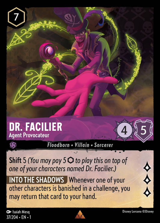 Dr. Facilier - Agent Provocateur - Rare Normal Disney Lorcana card from The First Chapter