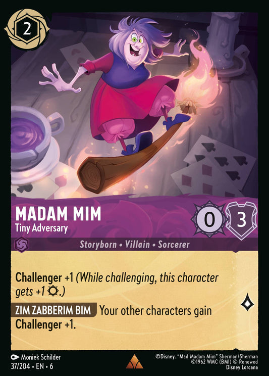 Madam Mim - Tiny Adversary - Rare Normal Disney Lorcana card from Azurite Sea