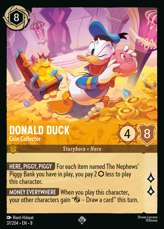 Donald Duck - Coin Collector - Super Rare Normal Disney Lorcana card from The Reign of Jafar