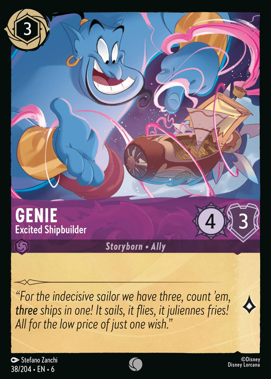 Genie - Excited Shipbuilder - Common Normal Disney Lorcana card from Azurite Sea