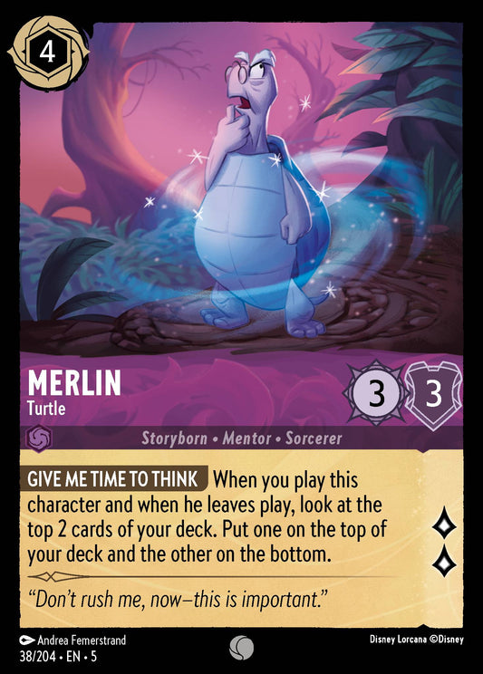 Merlin - Turtle - Common Normal Disney Lorcana card from Shimmering Skies