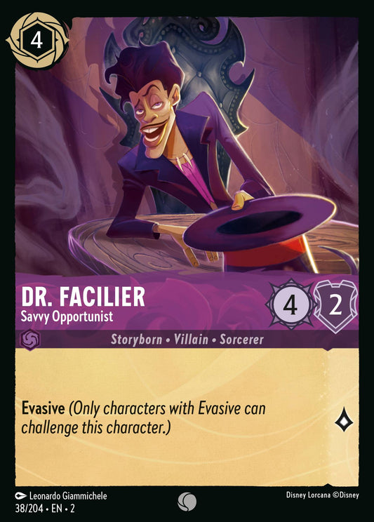 Dr. Facilier - Savvy Opportunist - Common Normal Disney Lorcana card from Rise of the Floodborn